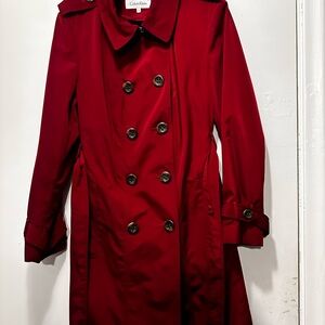 Calvin Klein Elegant Burgundy Trench Coat